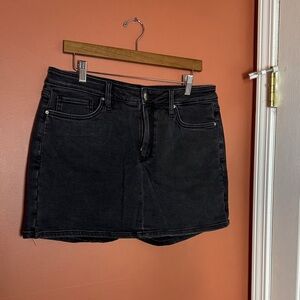 Black Denim Mini Skort